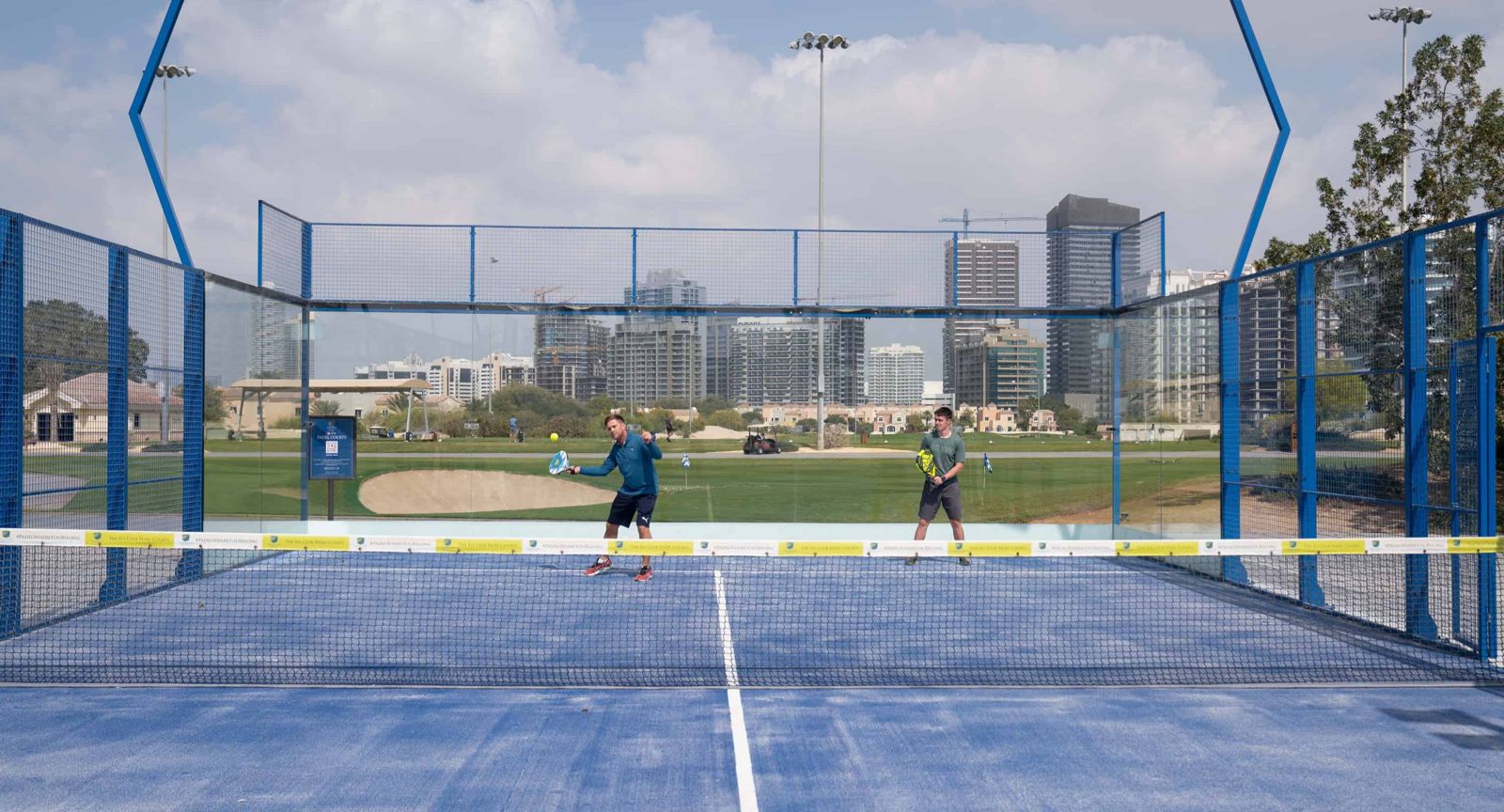 Padel courts at The Els Club, Sports City, Dubai