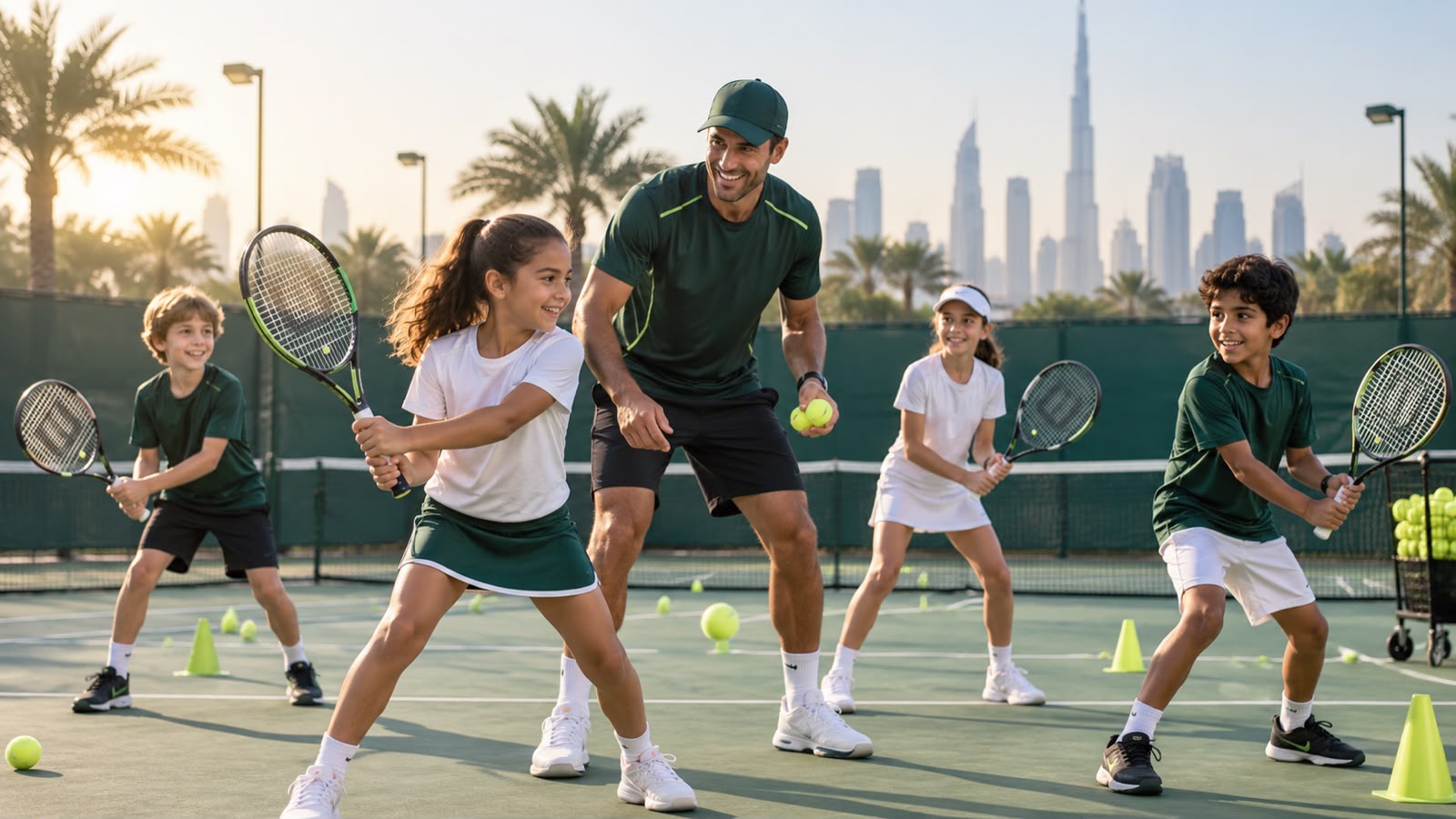 Group and junior tennis coaching in Dubai
